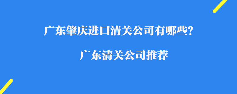 廣東肇慶進口清關公司有哪些？廣東清關公司推薦