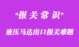 節(jié)前解決液壓馬達(dá)出口報(bào)關(guān)難題